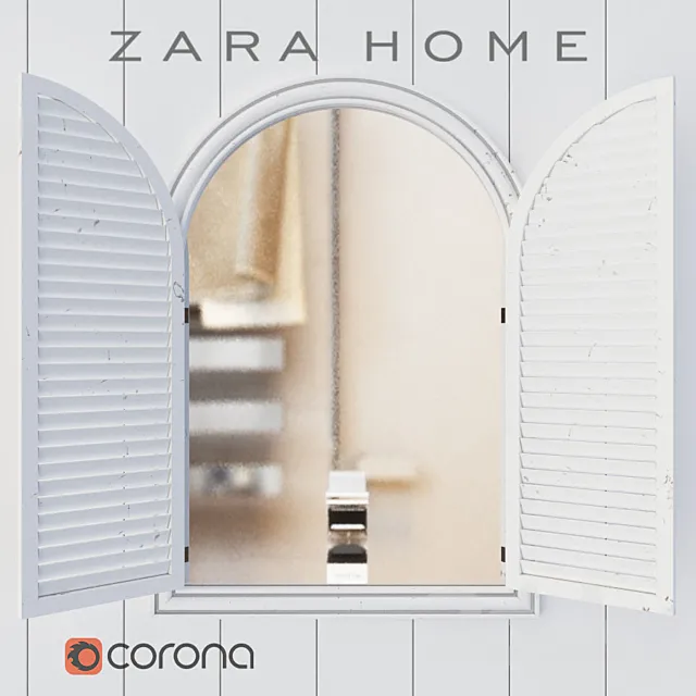 Zara Home mirror in a wooden frame ‘SHUTTERS’ 3D Model