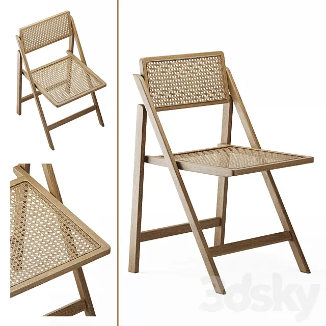 Zara Home RATTAN AND WOOD FOLDING CHAIR 3D Model Zara Home RATTAN AND WOOD FOLDING CHAIR 3D Model