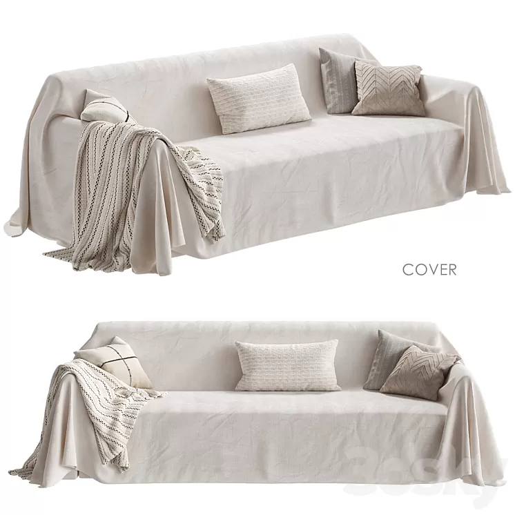 Zara Home Sofa cover 3D Model Free Download