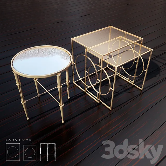 Zara Home Table set 3D Model Zara Home Table set 3D Model
