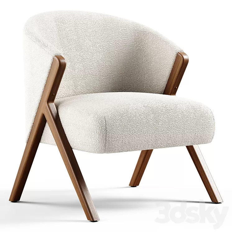 Zara Home – The armchair upholstered in boucle fabric 3D Model