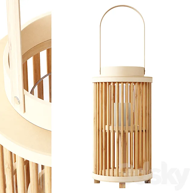 Zara Home – The bamboo decorative candle lantern 3D Model Zara Home – The bamboo decorative candle lantern 3D Model