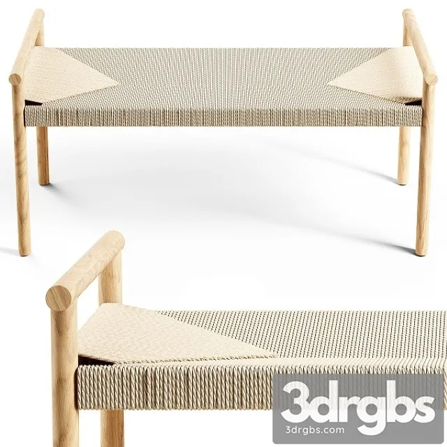 Zara Home The Braided Bench Large 3D Model Download