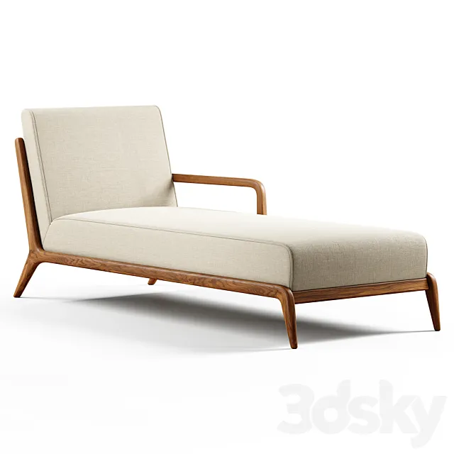 Zara Home – The chaise longue oak and linen 3D Model Zara Home – The chaise longue oak and linen 3D Model