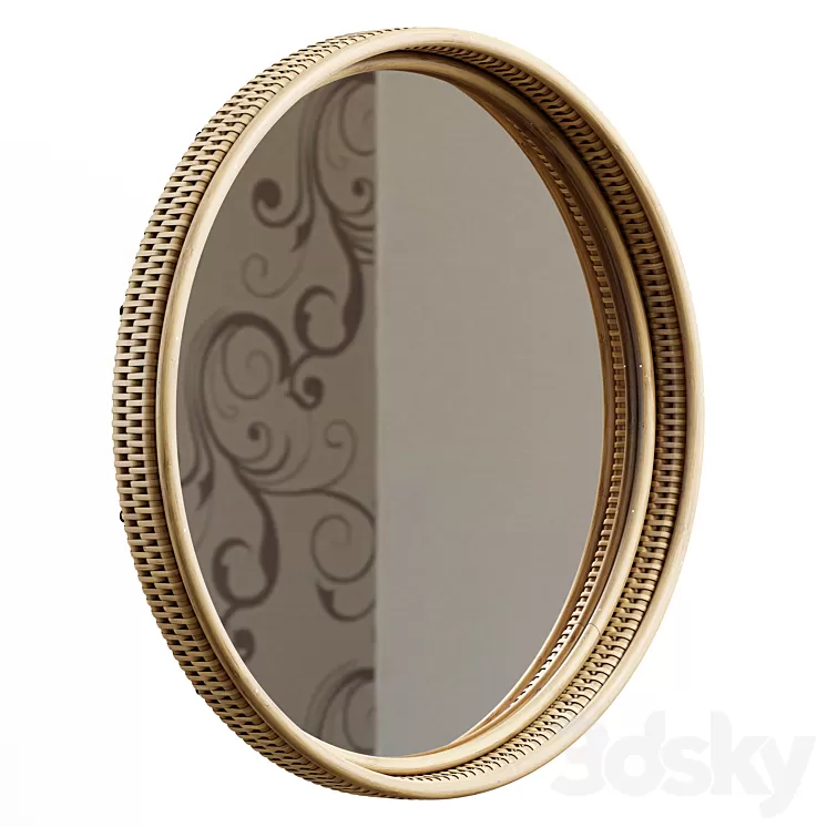 Zara Home – The circular rotang mirror in the frame – Large 3D Model Zara Home – The circular rotang mirror in the frame – Large 3D Model