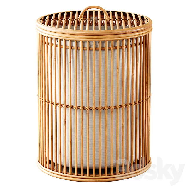 Zara Home – The openwork rattan basket 3D Model