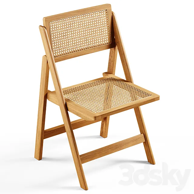 Zara Home – The rattan and wood folding chair 3D Model
