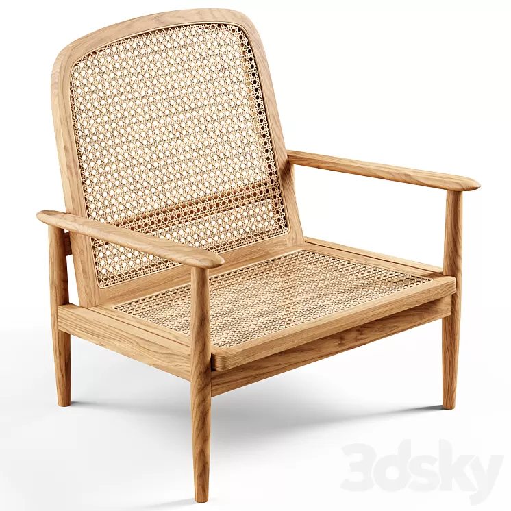 Zara Home – The teak and rattan armchair 3D Model Zara Home – The teak and rattan armchair 3D Model