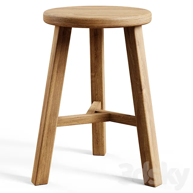 Zara Home – The wood stool 3D Model