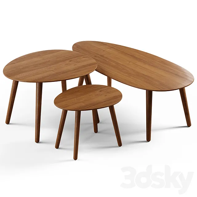 Zara Home – The wooden table with beveled corners 3D Model