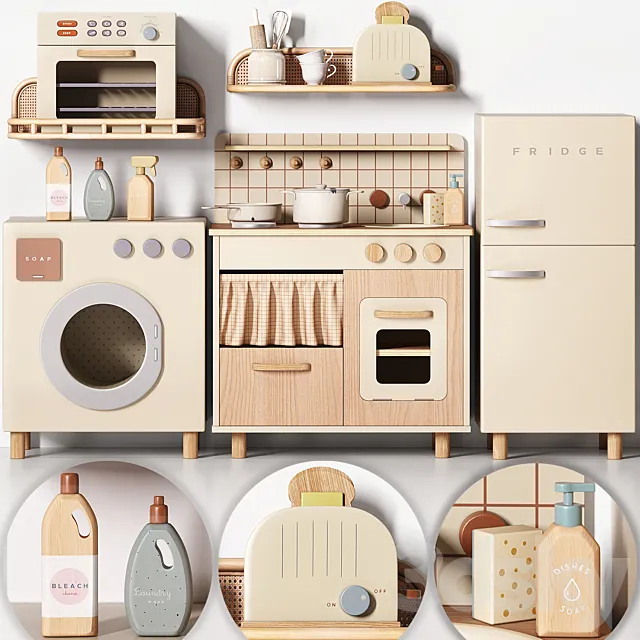 ZARA Play Kitchen Toy Set 3D Model