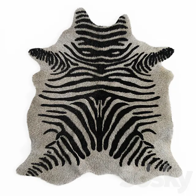 Zebra rug 02 3D Model