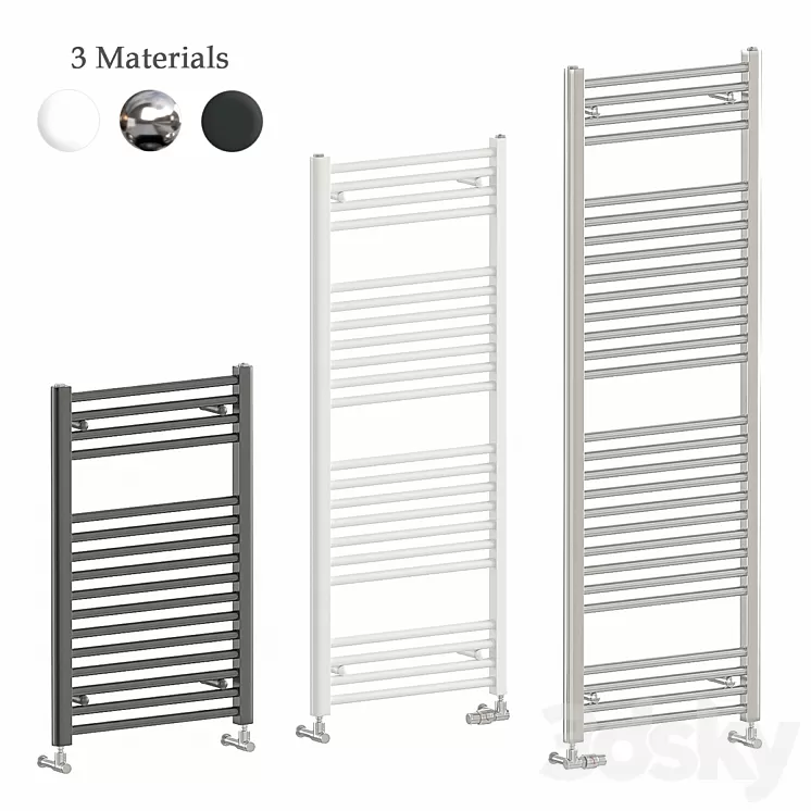 Zehnder Aura heated towel rail 3D Model Zehnder Aura heated towel rail 3D Model