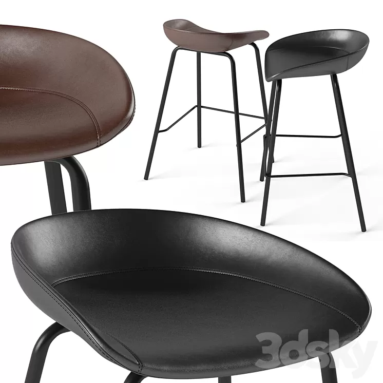 ZEIL Lowback Kitchen bar and counter stool 3D Model ZEIL Lowback Kitchen bar and counter stool 3D Model