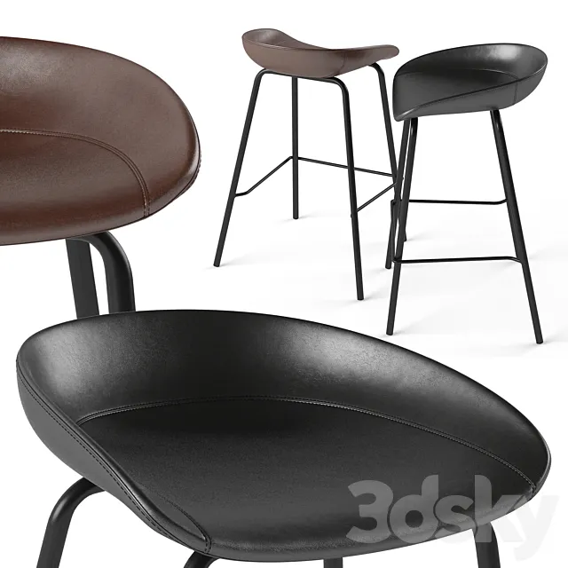 ZEIL Lowback Kitchen bar and counter stool 3DModel