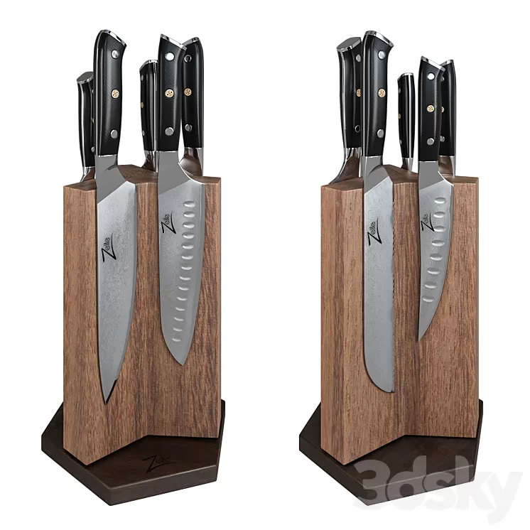 Zelite knives set 3D Model