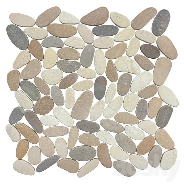 ZEN HARMONY WARM BLEND FLAT PEBBLE MOSAICS 3D Model ZEN HARMONY WARM BLEND FLAT PEBBLE MOSAICS 3D Model