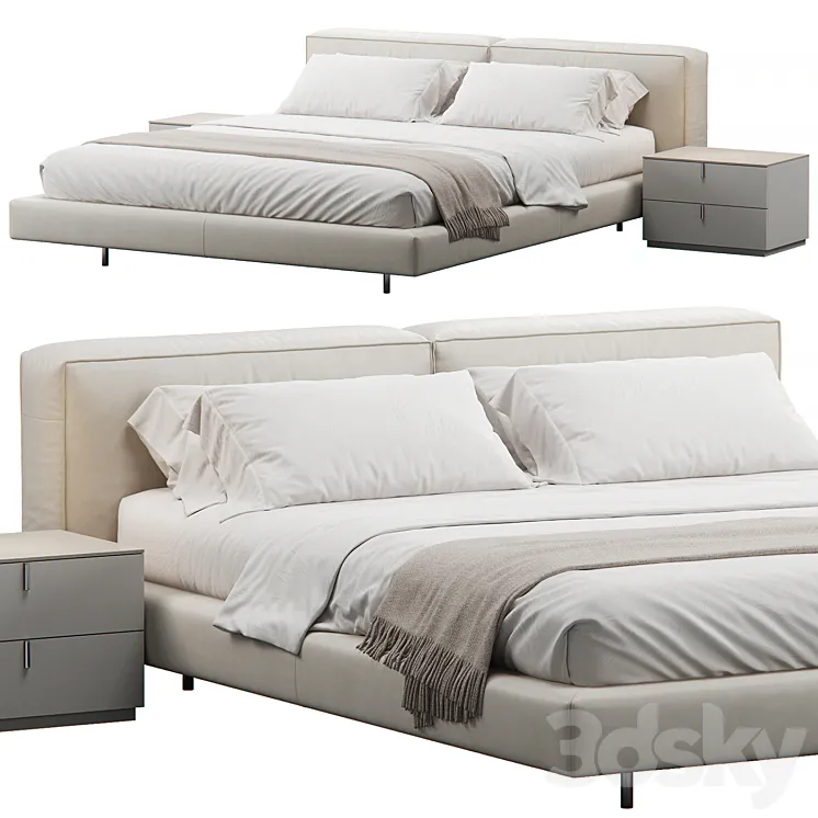 Zenit Bed by Desiree 3D Model Free Download