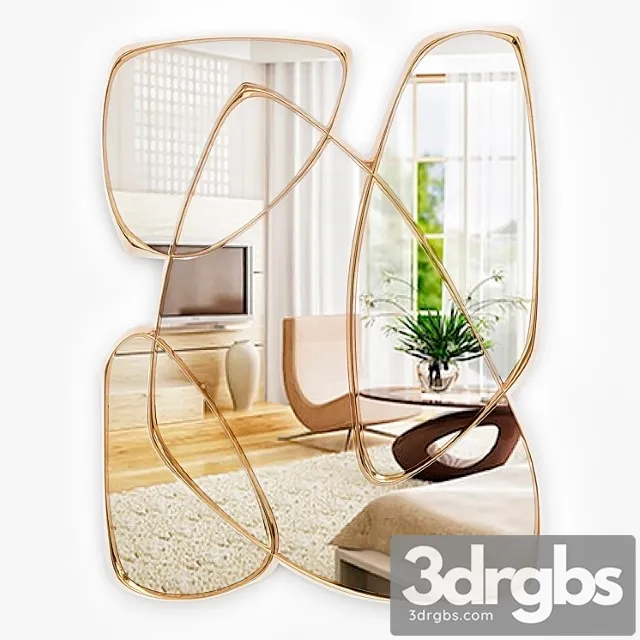 Zeta mirror in mayan bronze 3D Model Download