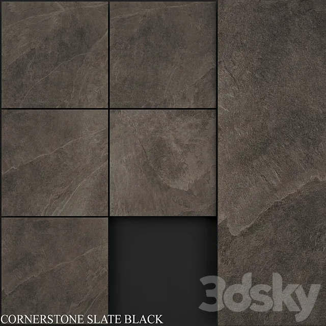 Zeus Ceramica Cornerstone Slate Black 3D Model Zeus Ceramica Cornerstone Slate Black 3D Model