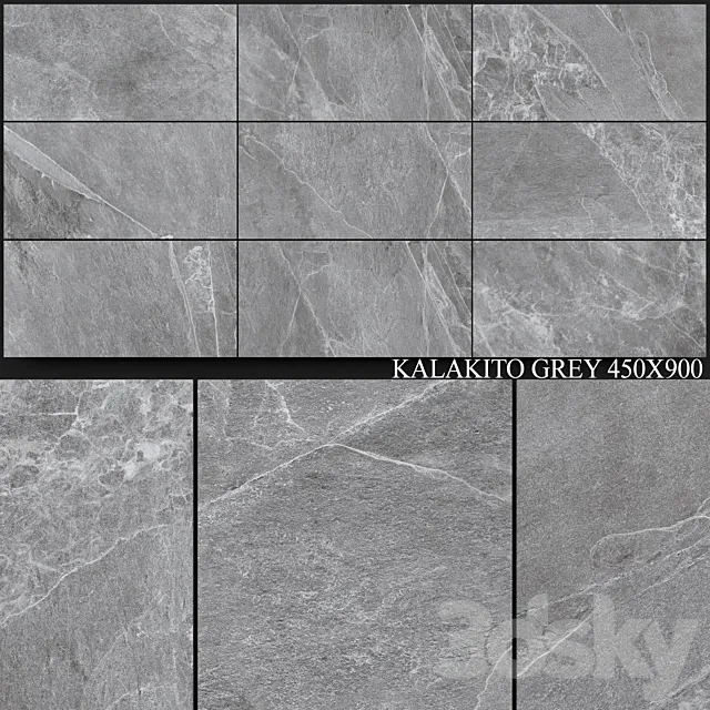 Zeus Ceramica Kalakito Grey 450×900 3D Model