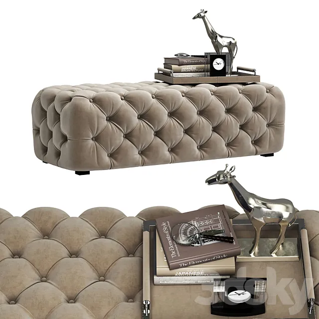 Zgallerie Jules Tufted Bench 3DModel Zgallerie Jules Tufted Bench 3DModel