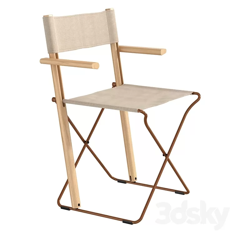 Zilio A&C BACCHETTE Folding fabric chair with armrests 3D Model Free Download