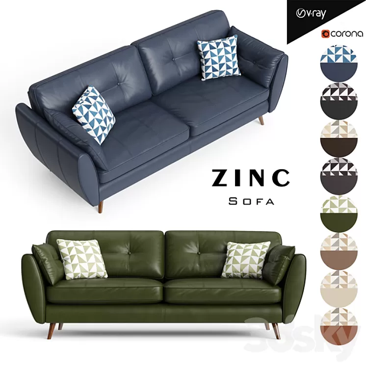 Zinc sofa 3D Model Zinc sofa 3D Model