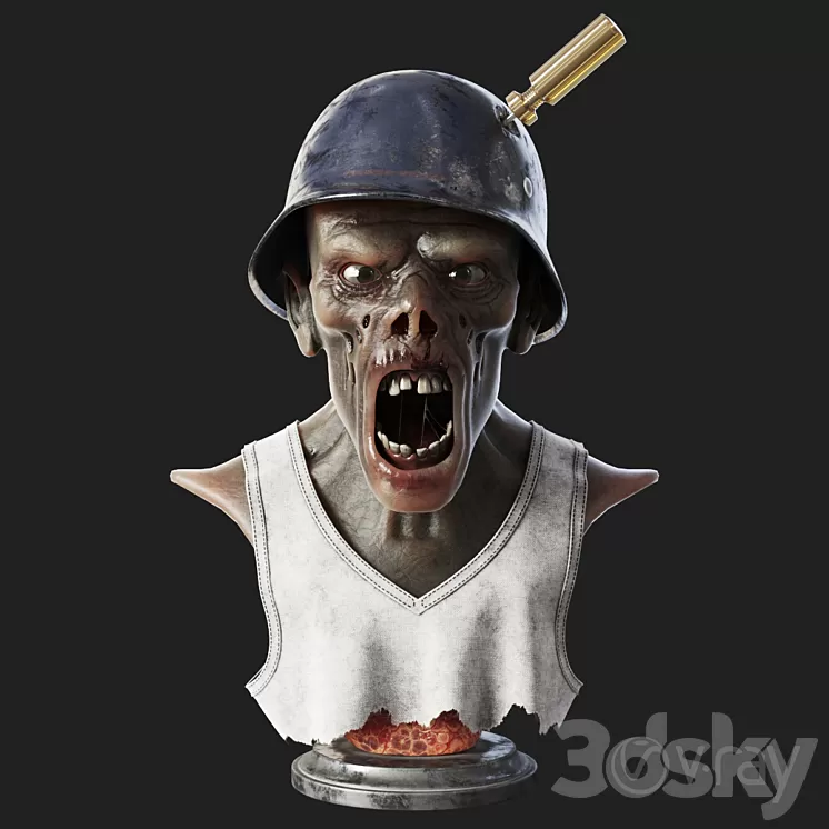 Zombie bust 3D Model