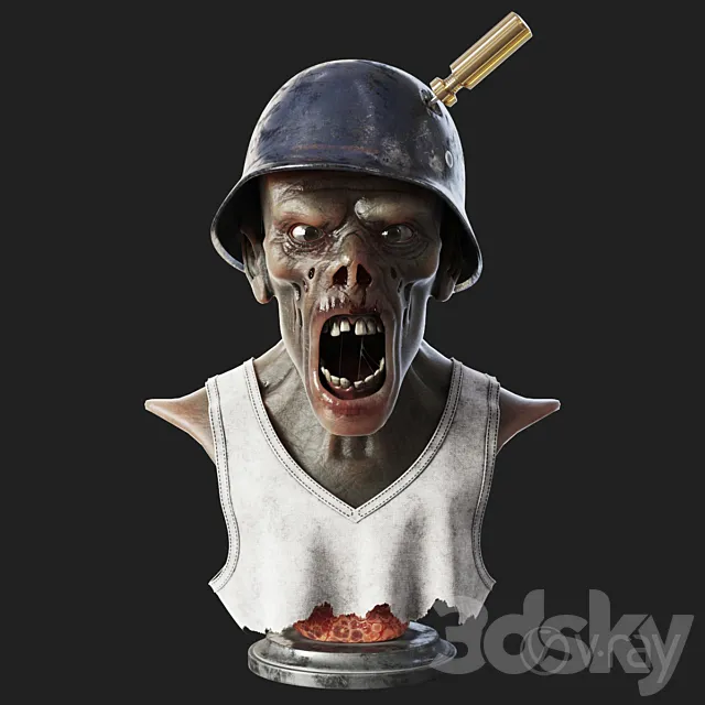 Zombie bust 3DModel Zombie bust 3DModel