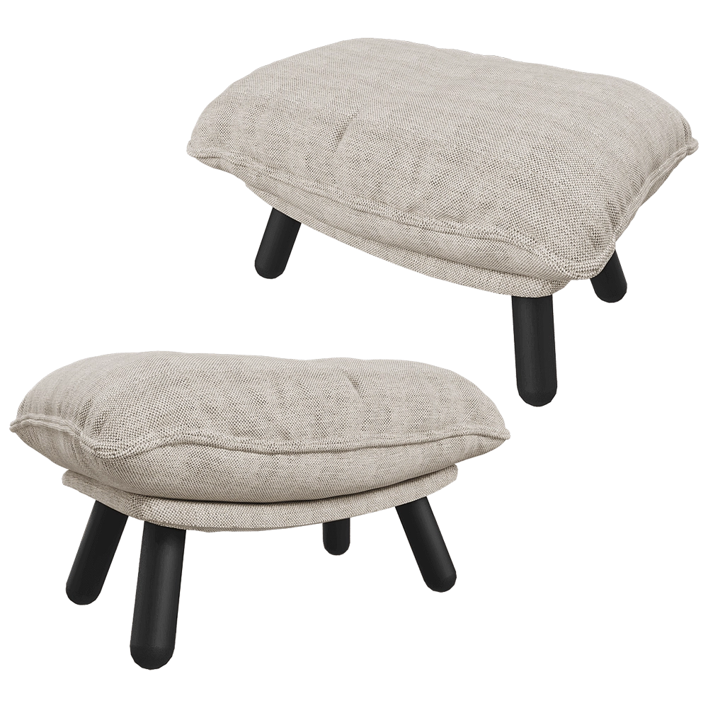 Zuiver Group   – Footstool Lazy Sack Hocker Light Grey 3D Model