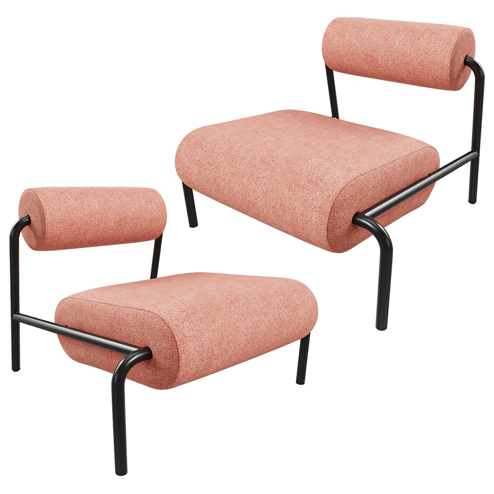 Zuiver Group   – Lounge chair Lekima pink 3D Model