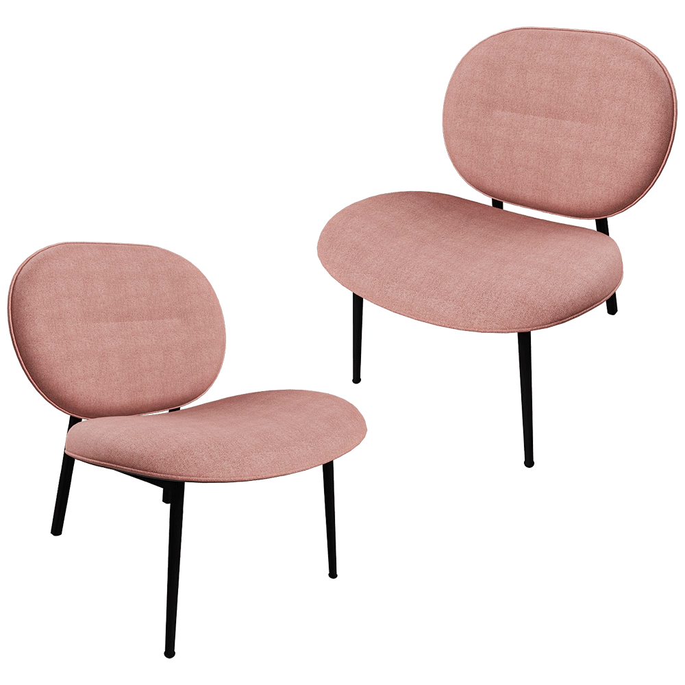 Zuiver Group   – Lounge chair Spike pink 3D Model
