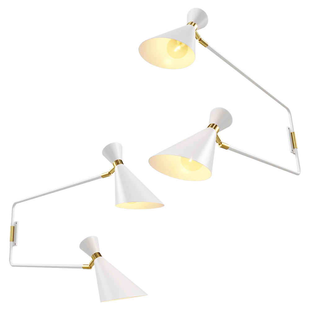 Zuiver Group – Wall lamp Shady double white 3D Model Zuiver Group – Wall lamp Shady double white 3D Model
