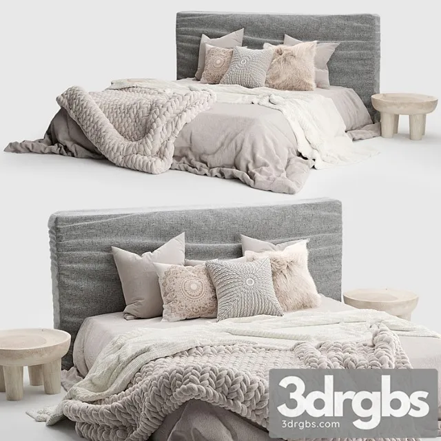 Zulu upholstered bed charcoal 2 3D Model Download Zulu upholstered bed charcoal 2 3D Model Download