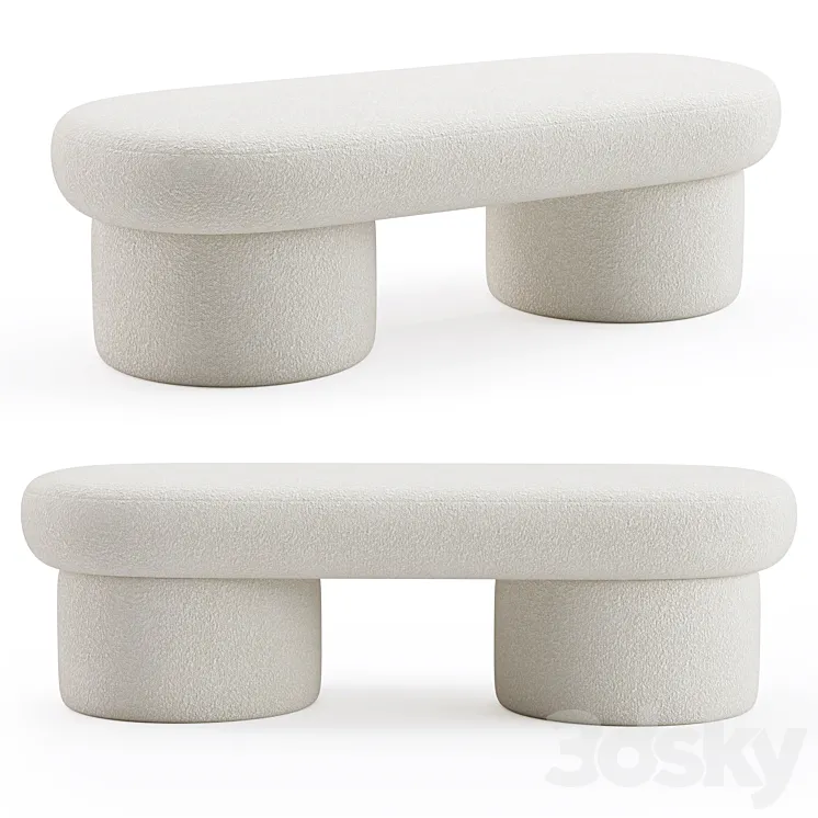 Zuster Cloud Sculptured Ottoman 3D Model Free Download