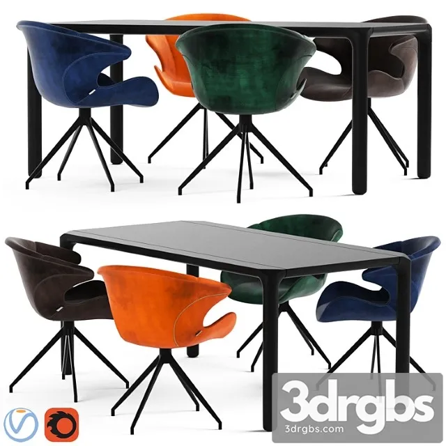 Zuvier Mia Armchair And Storm Table 3D Model Download